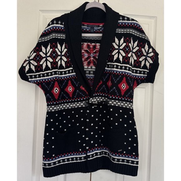 Tommy Hilfiger Fair Isle Vest Short Sleeve Sweater Medium Preppy Academia - Picture 1 of 8